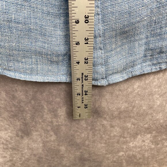 FAHERTY Palma 100% Linen Shirt Mens XL Blue Short Sleeve Casual Preppy Outdoors - Picture 8 of 10